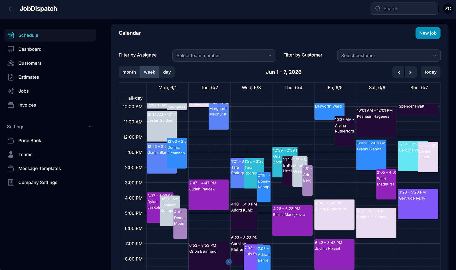 JobDispatch App Dashboard